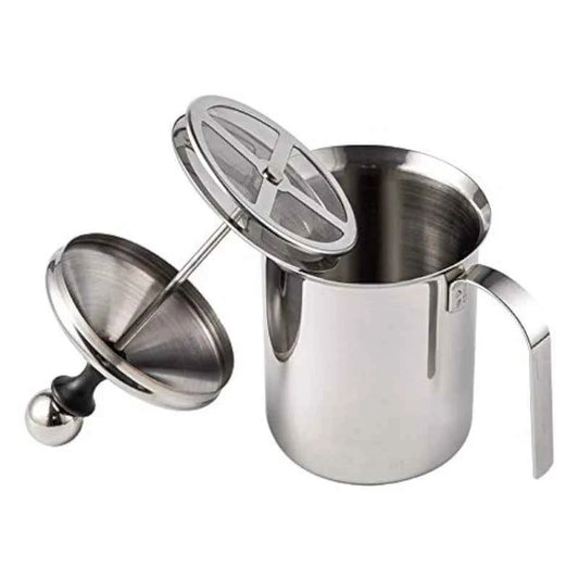 Soulistic Stainless Steel Milk Frother - 400ml Capacity, Silver