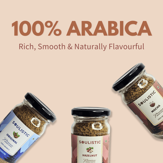 Soulistic Instant Coffee Trio: Original, Hazelnut, & Mocha (50g Jars) - Soulistic